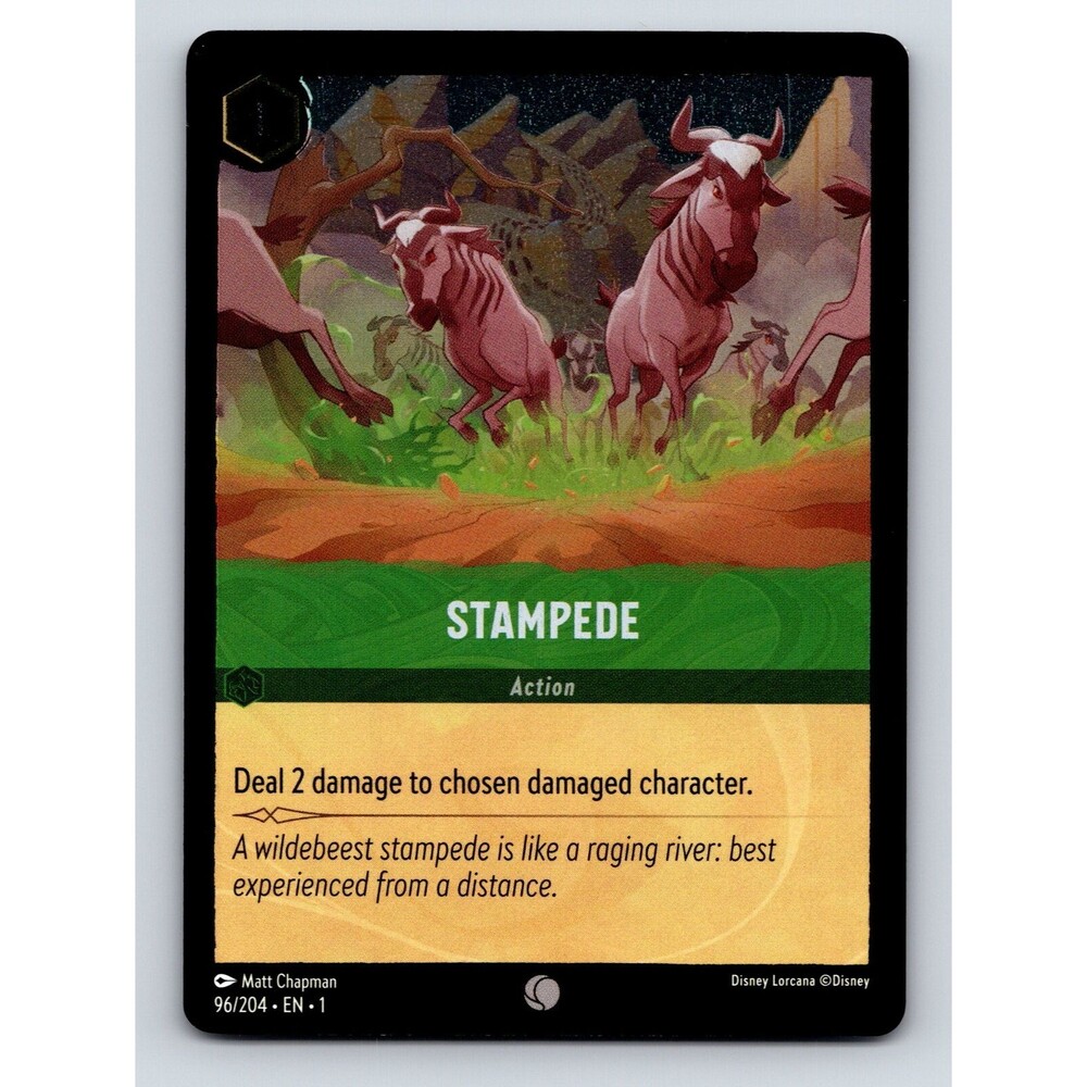 Stampede Card Wildebeest Action Rarity Green Scenic Disney Lorcana